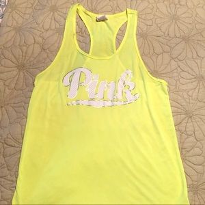 Neon yellow tank top by Pink Victoria’s Secret